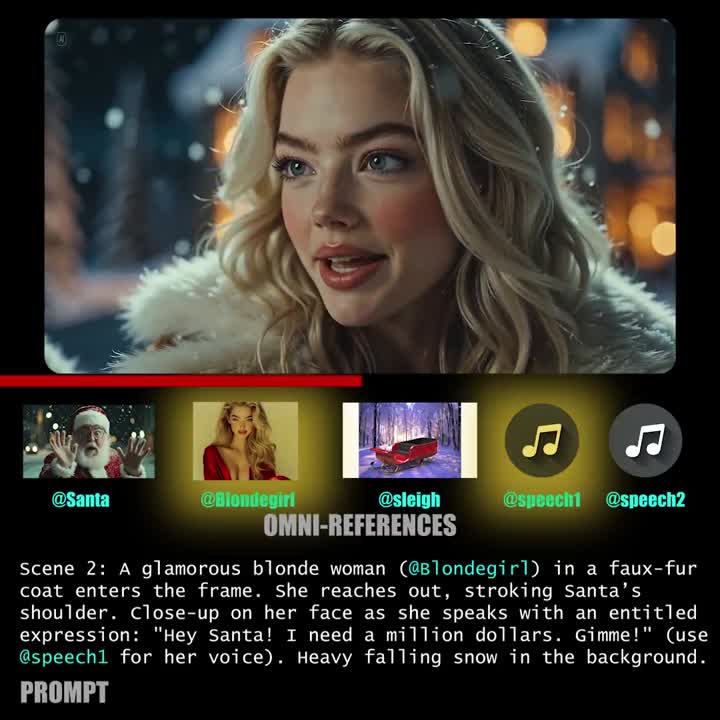 Seedance 2.0 Prompt: Santa & Entitled Woman Narrative Video