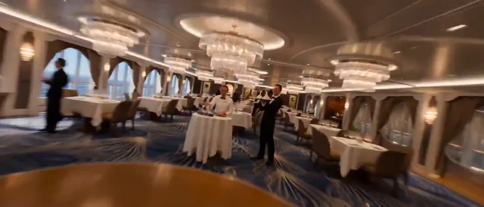 Seedance 2.0 Prompt: Continuous Cruise Ship Flythrough Video