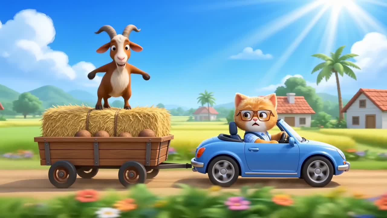 Seedance 2.0 Prompt: Cool Cat Cartoon Action Video