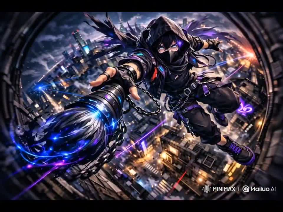 Seedance 2.0 Prompt: Cyber Ninja Fight in Neon Cyberpunk City