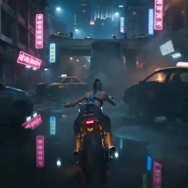 Seedance 2.0 Prompt: Cybernetic Anaconda Pursuit in Dystopian Mumbai