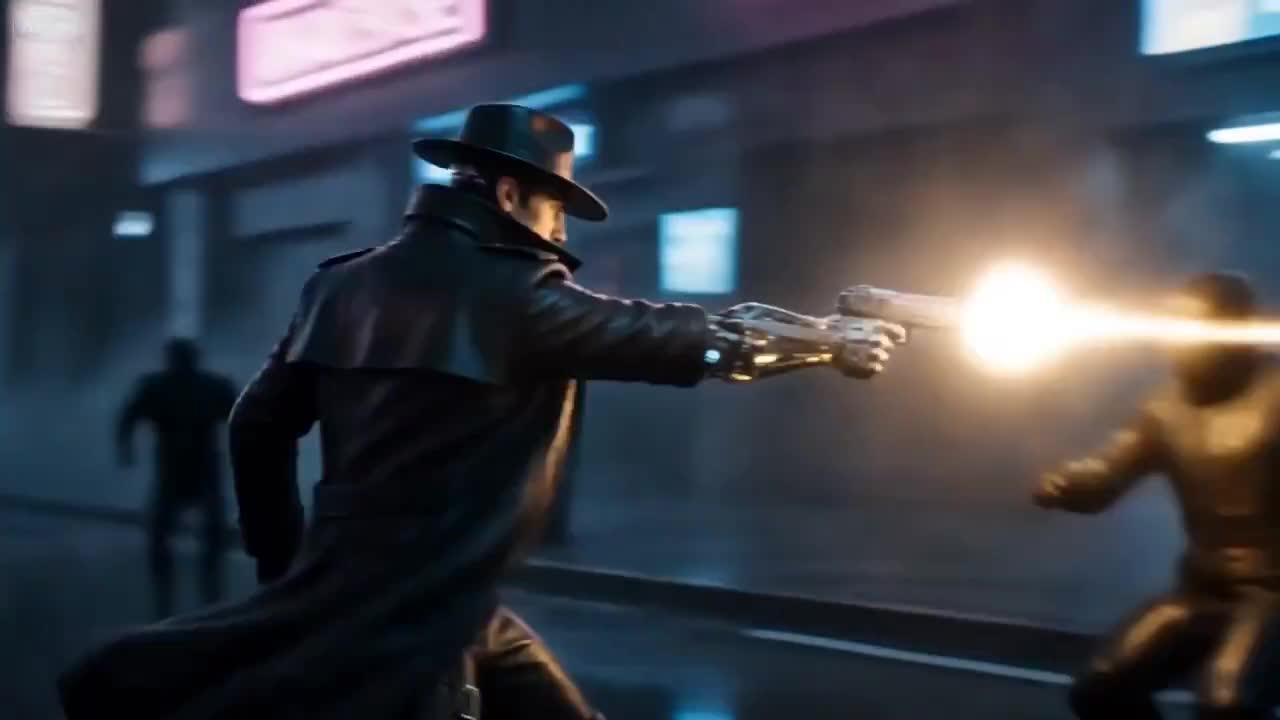 Seedance 2.0 Prompt: Cybernetic Gunslinger Neon Action Video