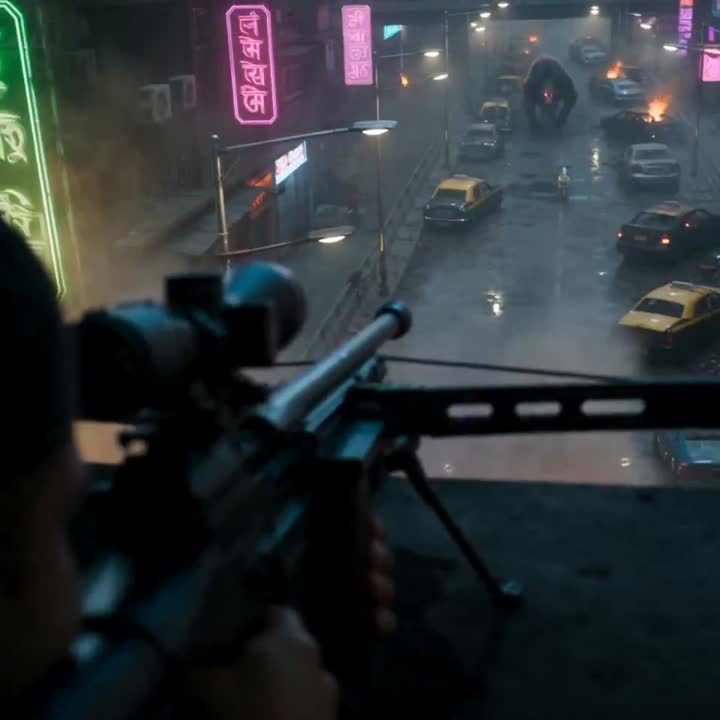 Seedance 2.0 Prompt: Cyberpunk Mumbai Werewolf Pursuit Video