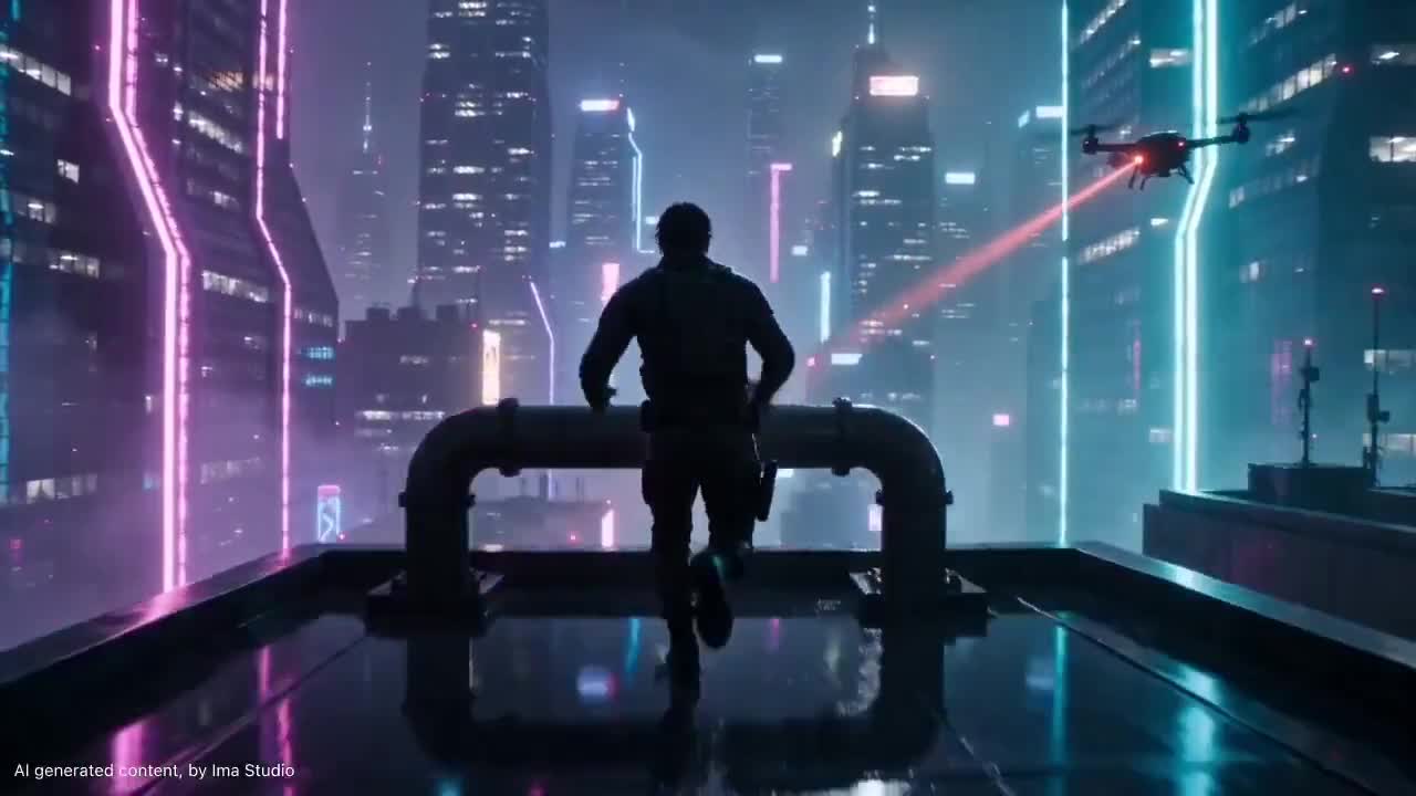 Seedance 2.0 Prompt: Cyberpunk Rooftop Parkour Chase Video