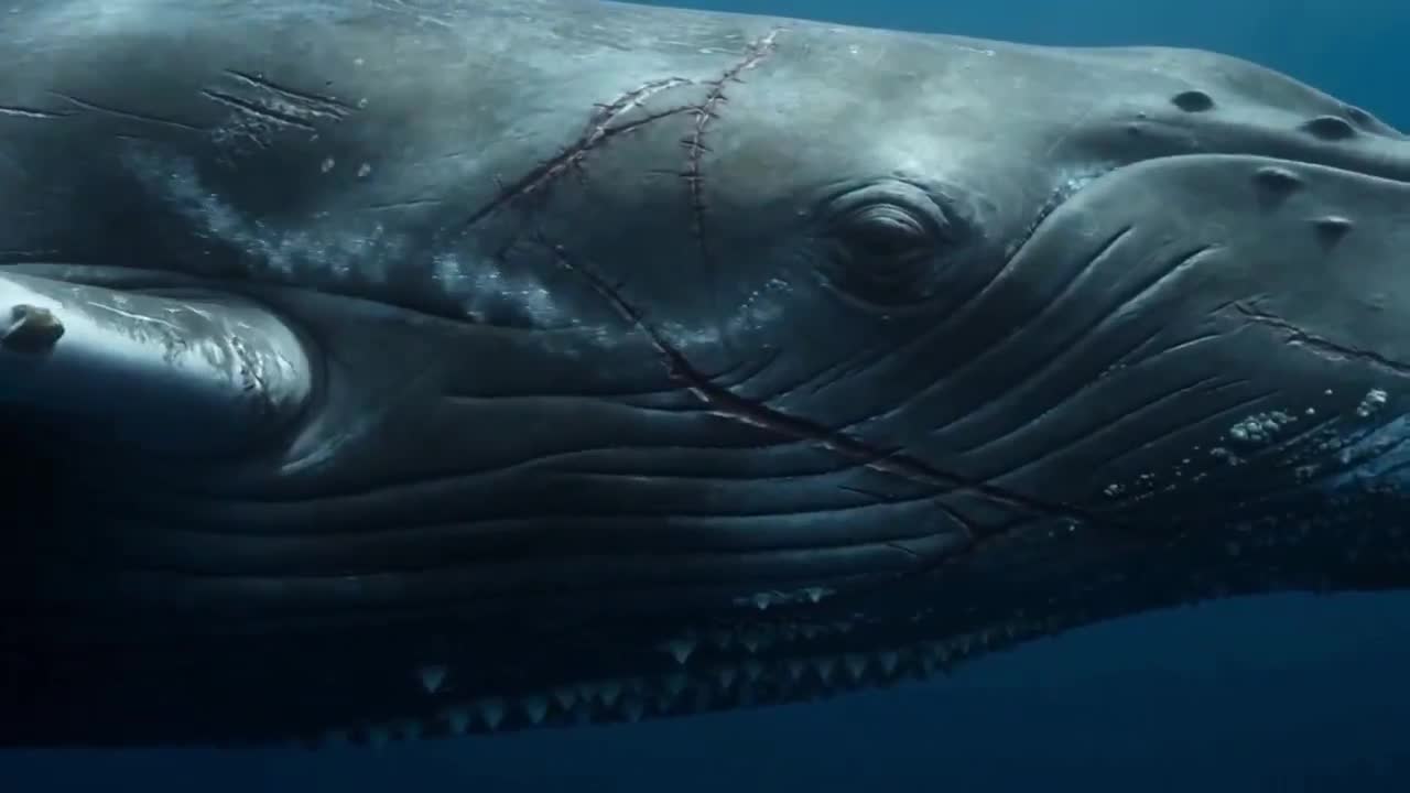 Deep ocean trench scene with a peaceful giant - Seedance 2.0 Prompt