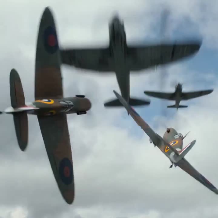 Seedance 2.0 Prompt: WWII Aerial Dogfight - Spitfires vs. Messerschmitts