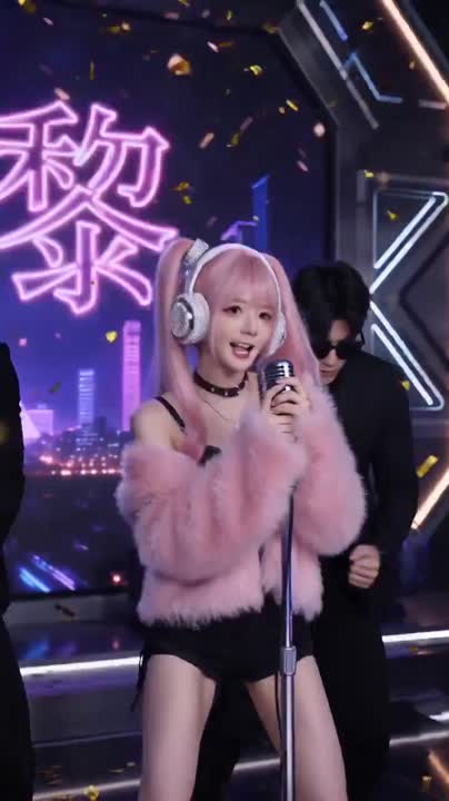 Seedance 2.0 Prompt: Dongbei Sweet Girl Cyberpunk Livestream Video