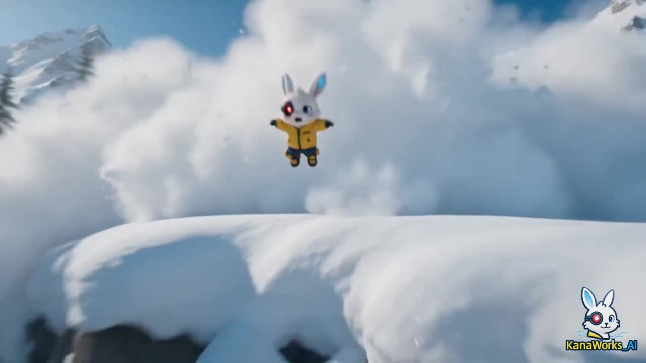 Seedance 2.0 Prompt: Skiing Rabbit Avalanche Drone Shot