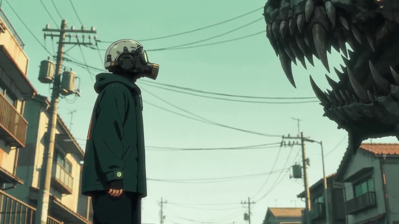 Seedance 2.0 Prompt: Boy Meets Monster in Dystopian Future