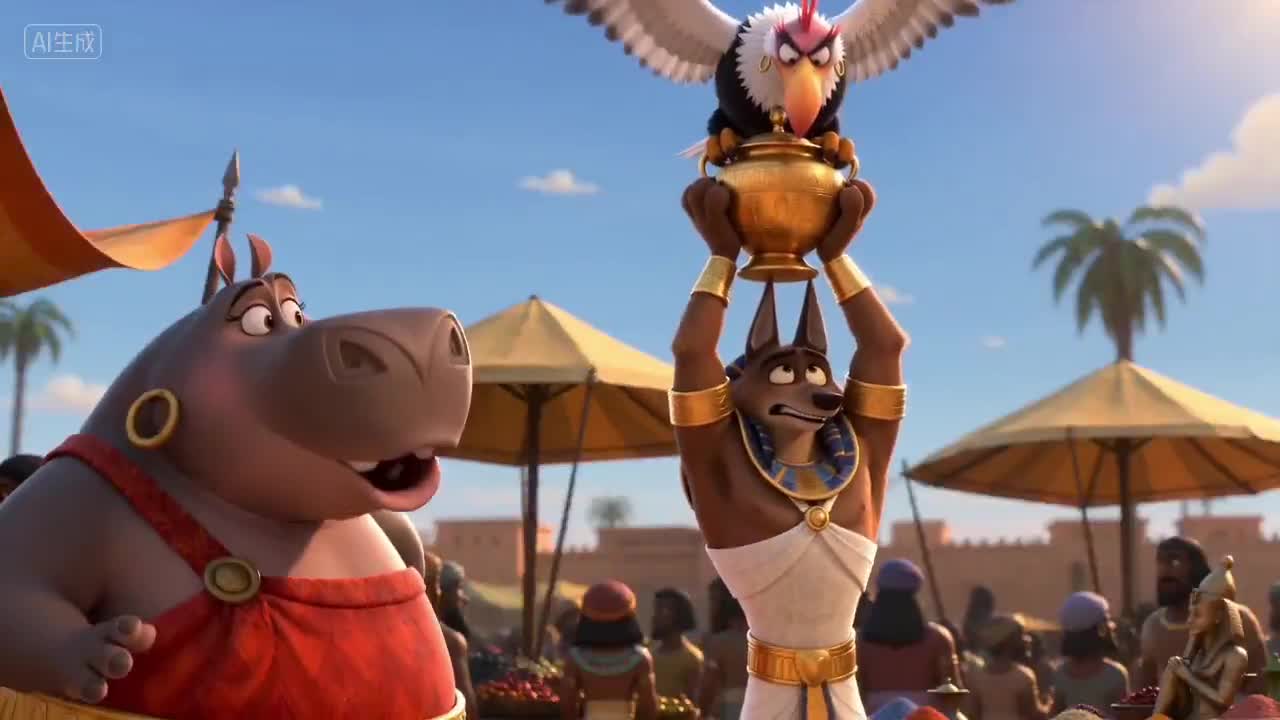 Egyptian Bazaar Anubis Merchant Animated Story - Seedance 2.0 Prompt