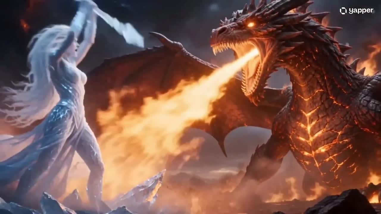 Seedance 2.0 Prompt: Elemental Ice & Fire Goddess Battle Video