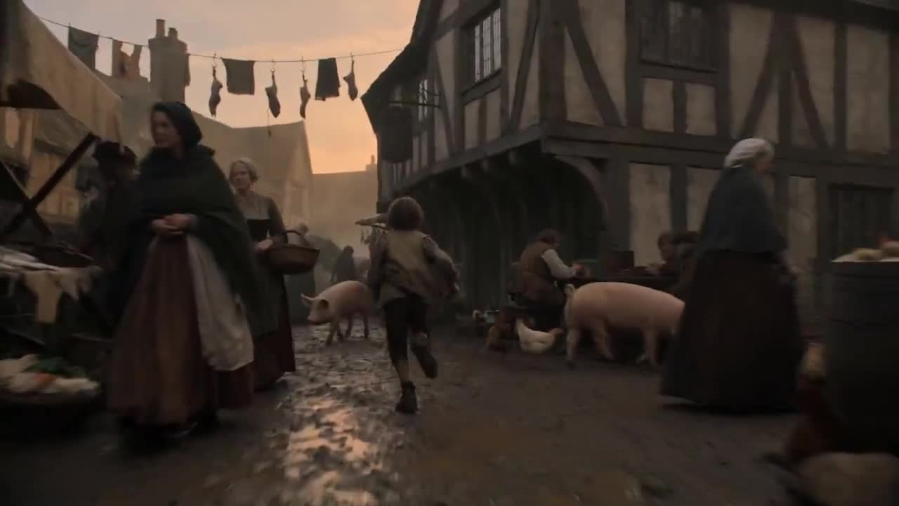 Seedance 2.0 Prompt: Cinematic Elizabethan London Market Continuous Shot
