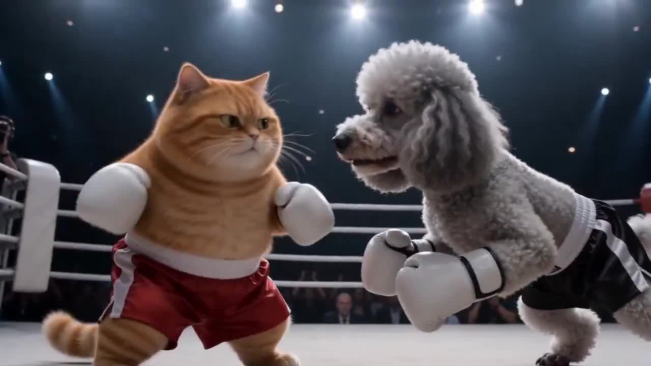 Seedance 2.0 Prompt: Epic Boxing Match - Cat vs. Poodle