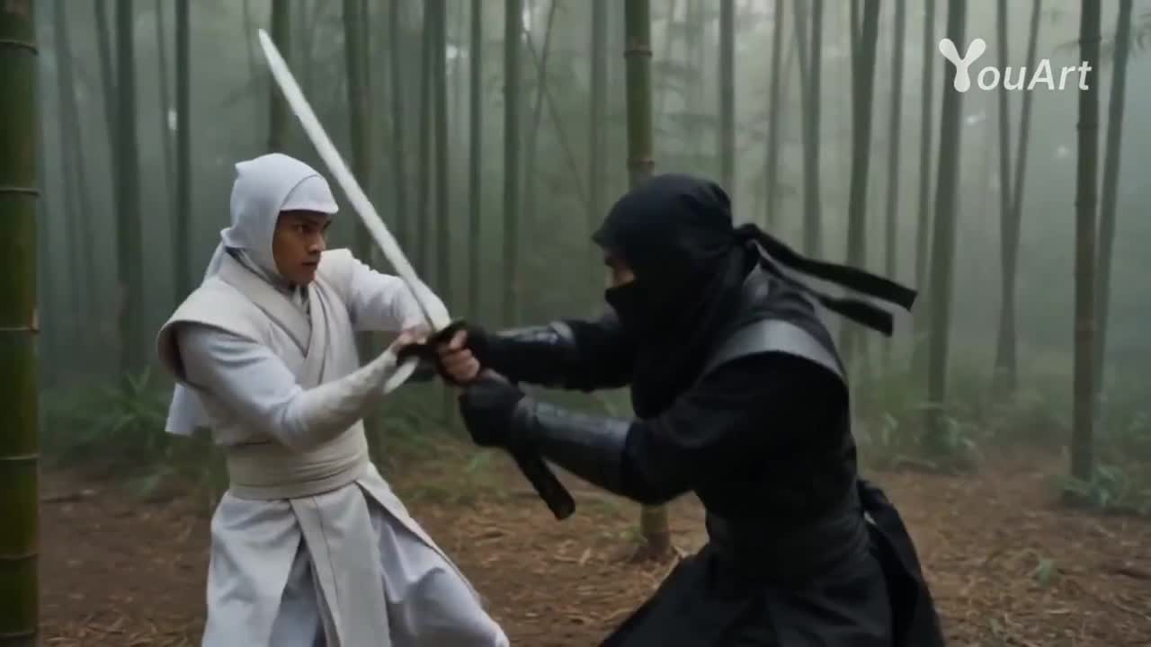 Epic Cinematic Ninja Fight Scene - Seedance 2.0 Prompt