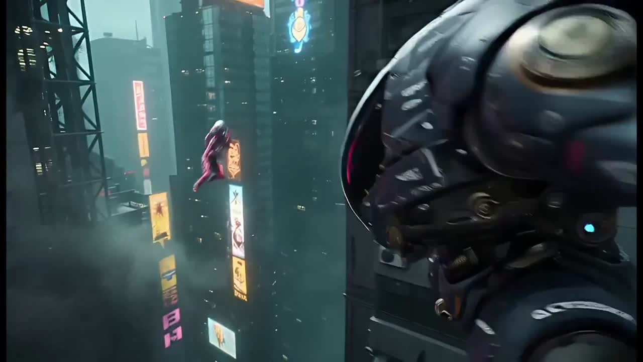 Seedance 2.0 Prompt: Cyberpunk Aerial Hand-to-Hand Combat Film