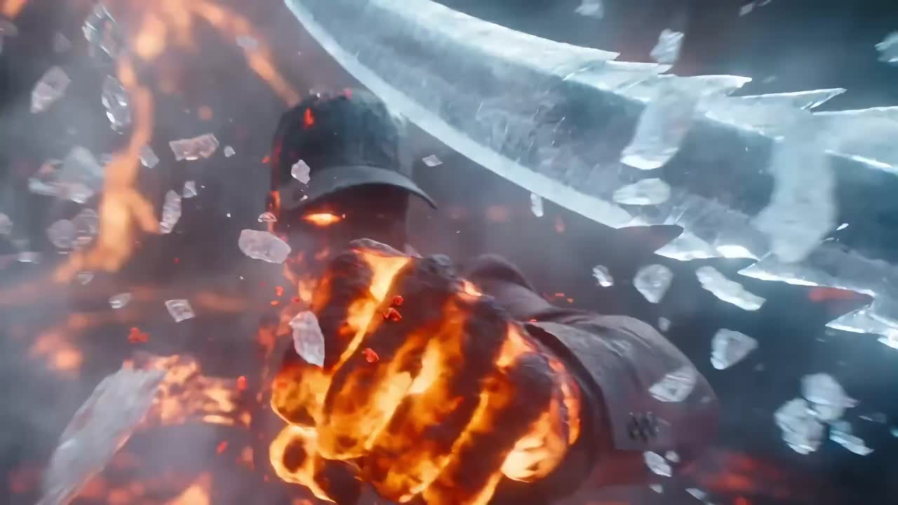 Seedance 2.0 Prompt: Epic Ice vs. Fire Disaster Action Video
