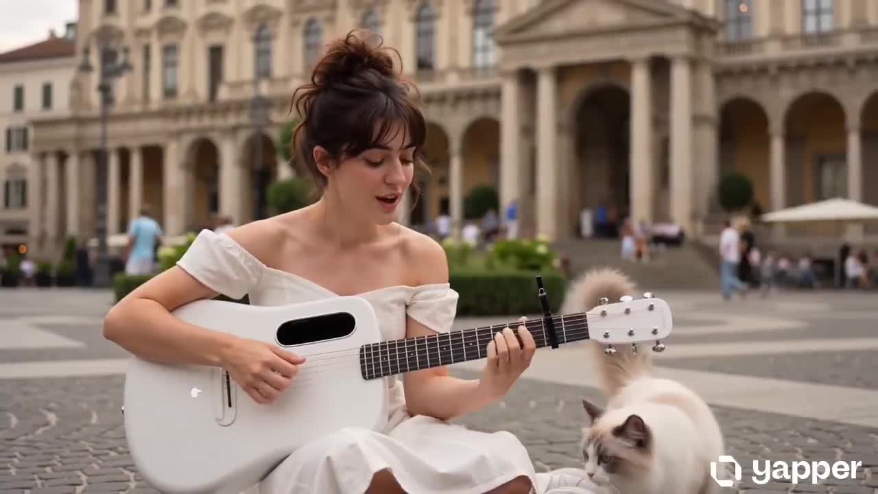 Seedance 2.0 Prompt: European Piazza Guitar Performance