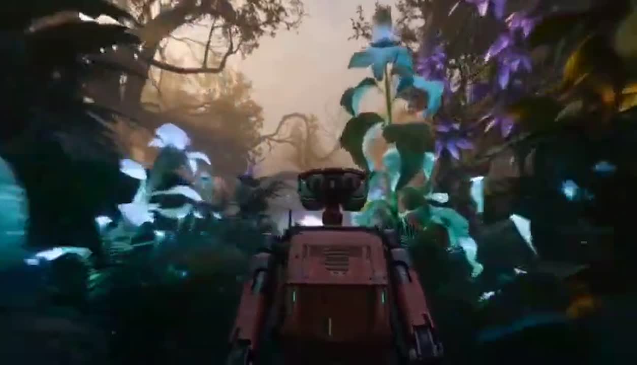 Seedance 2.0 Prompt: Exploration Robot in Bioluminescent Garden