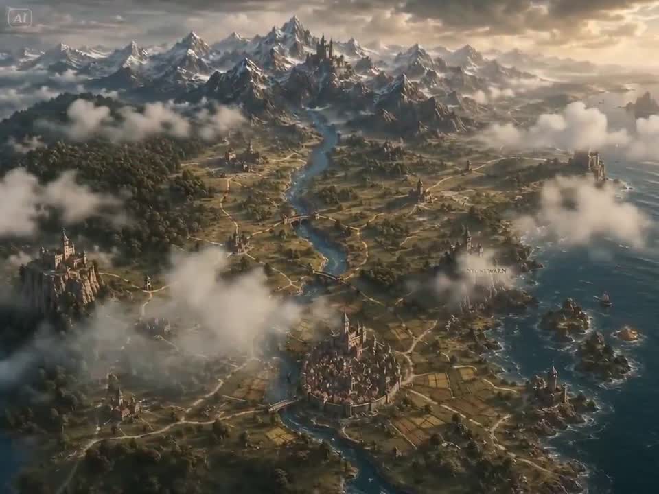 Seedance 2.0 Prompt: Fantasy Map to Living World Cinematic Video