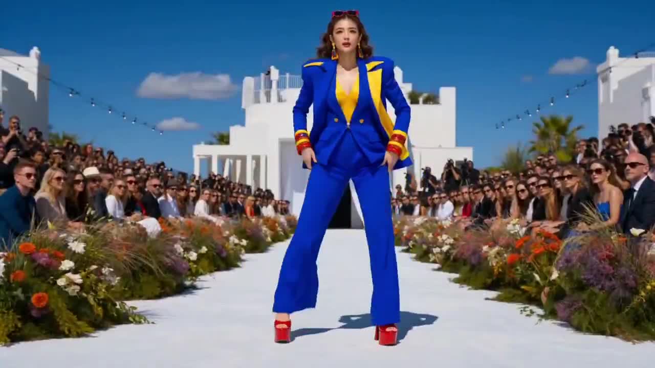 Seedance 2.0 Prompt: Fashion Model's Runway Stumble & Recovery