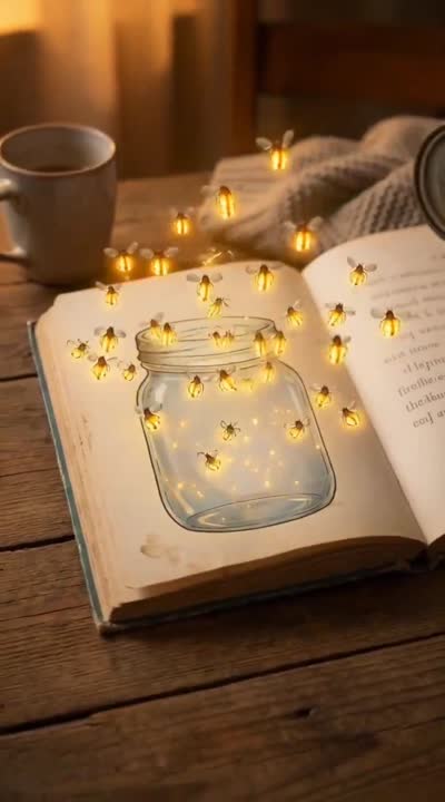 Seedance 2.0 Prompt: Fireflies Bursting from a Book
