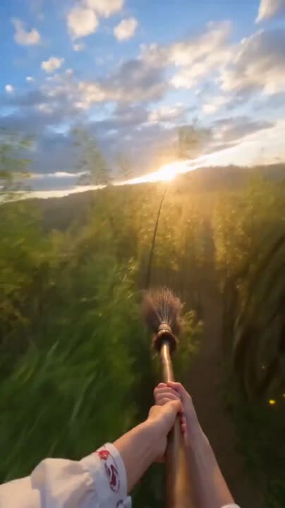 Seedance 2.0 Prompt: First-Person Broomstick Flight Over Japan