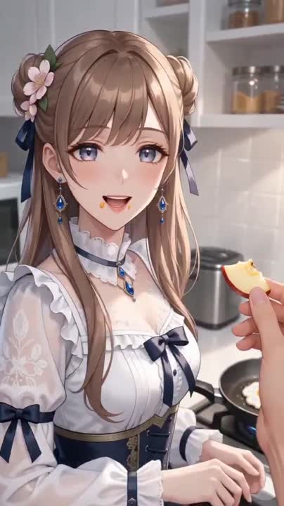 Seedance 2.0 Prompt: First-Person Kitchen Scene with Elegant Woman