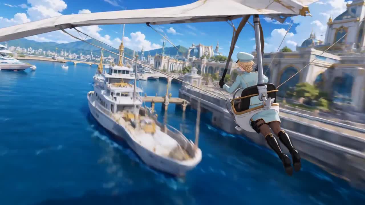 Seedance 2.0 Prompt: FPV Drone Flight Over Fantasy Port