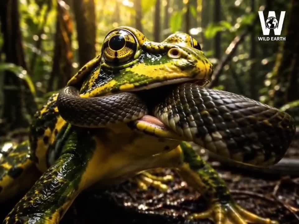 Seedance 2.0 Prompt: Frog vs. King Cobra Battle