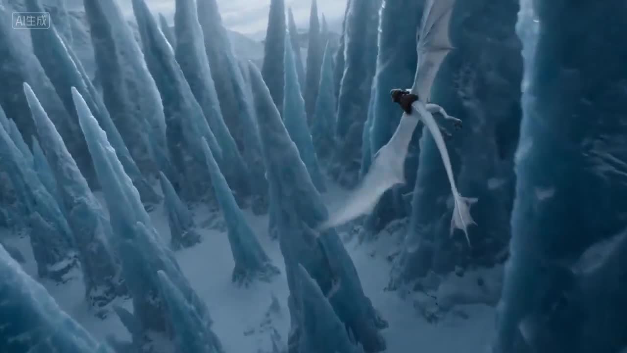 Seedance 2.0 Prompt: Frozen Canyon Dragon Flight Video