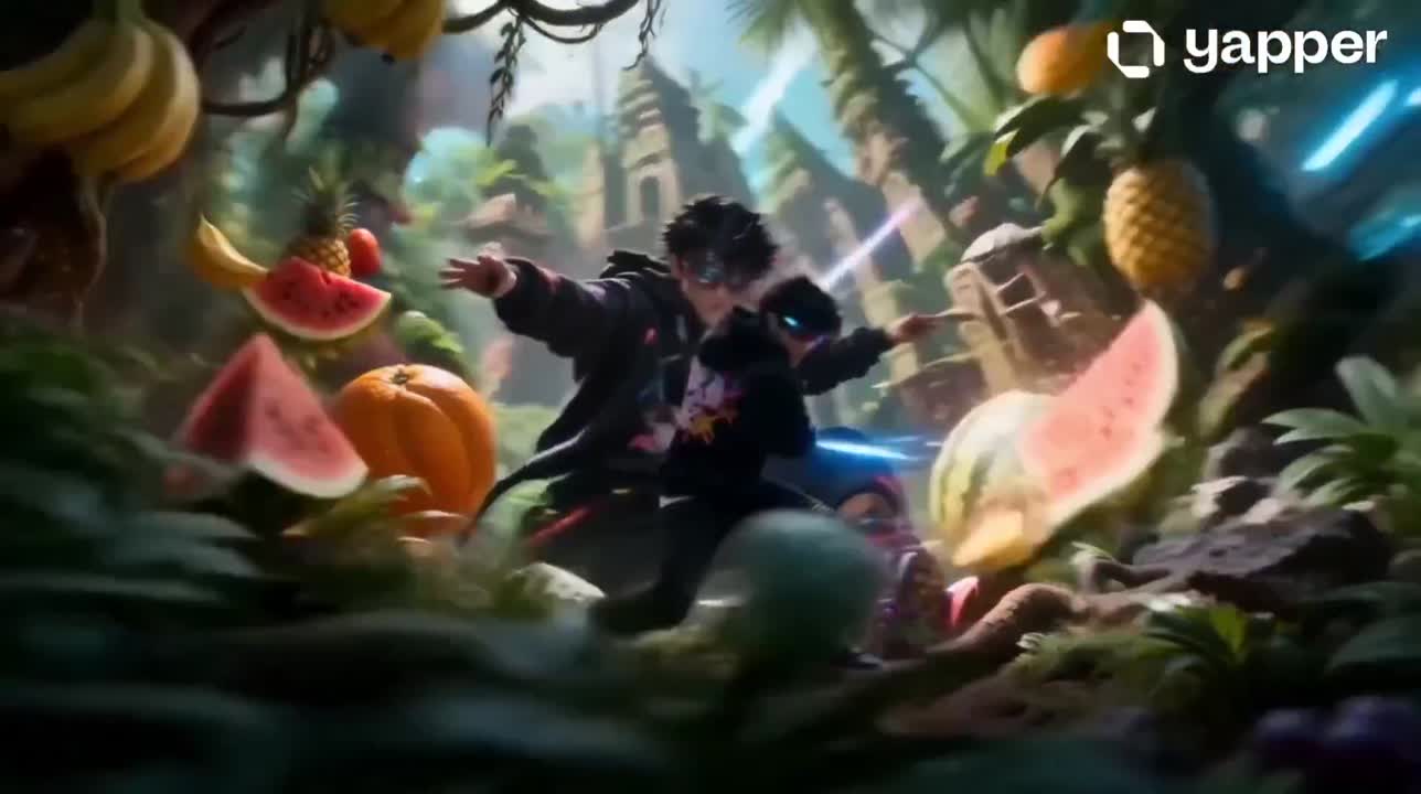 Seedance 2.0 Prompt: Gen-Z Anime Fruit Ninja Cinematic Chaos Video