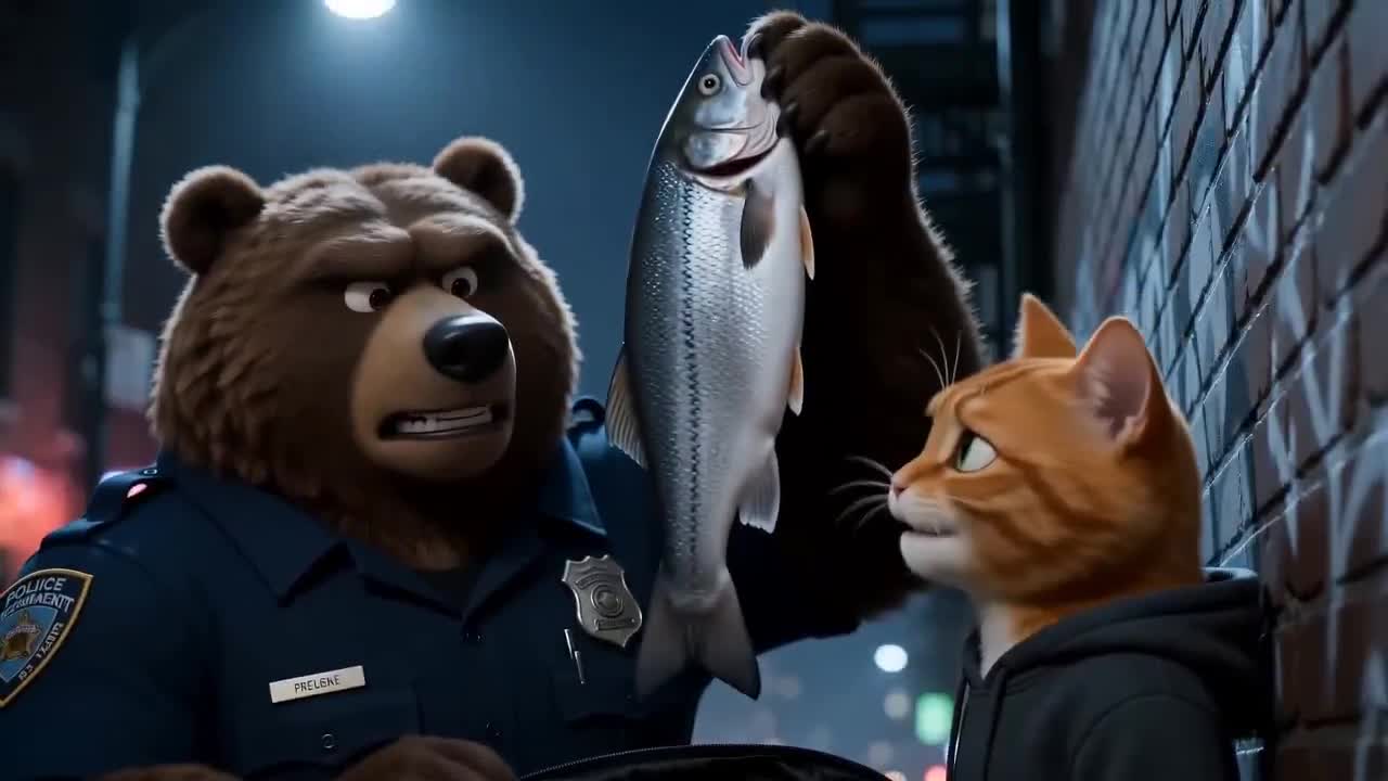 Seedance 2.0 Prompt: Funny Cop & Cat Alley Scene