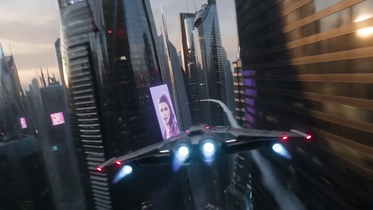 Seedance 2.0 Prompt: Futuristic Neon Megacity Aircraft Race