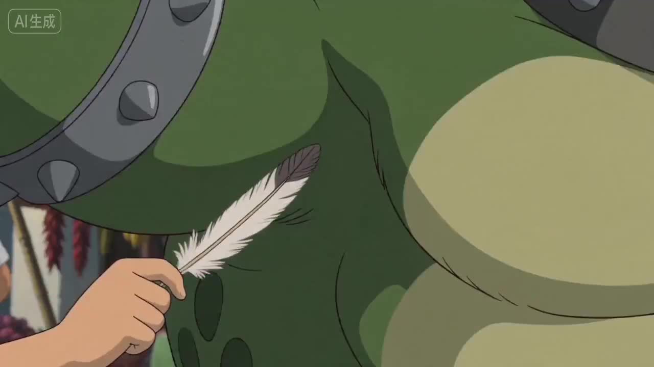 Ghibli-Style Egyptian Market: Crocodile Servant's Ticklish Encounter