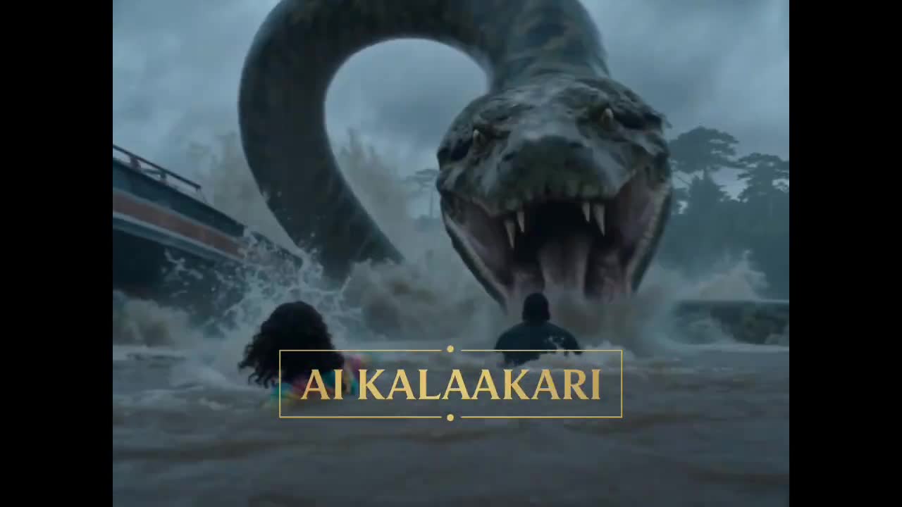 Seedance 2.0 Prompt: Giant Anaconda Houseboat Attack Horror