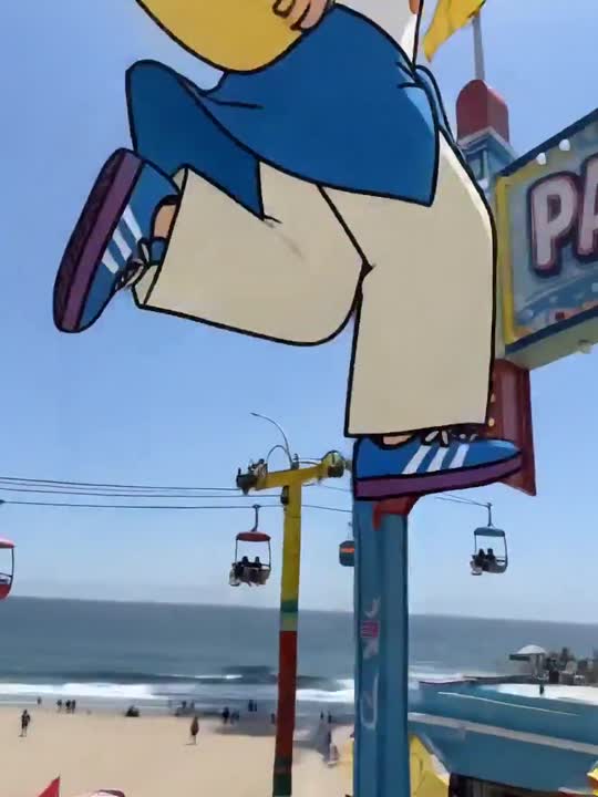 Seedance 2.0 Prompt: Giant Cartoon Girl's Amusement Park Vlog