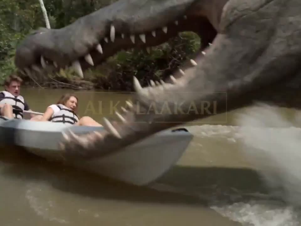 Seedance 2.0 Prompt: Giant Crocodile Kayak Attack