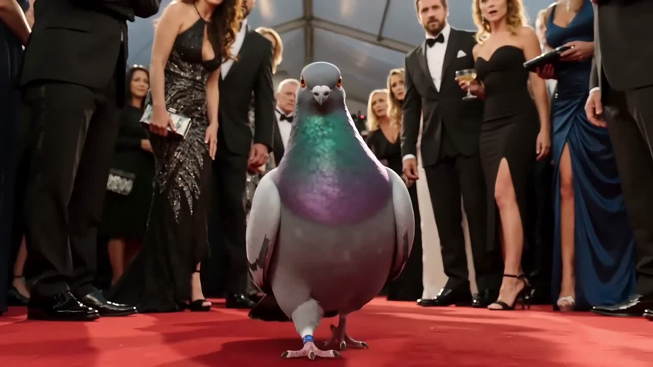 Seedance 2.0 Prompt: Glam-Comedy Pigeon Fashion Short