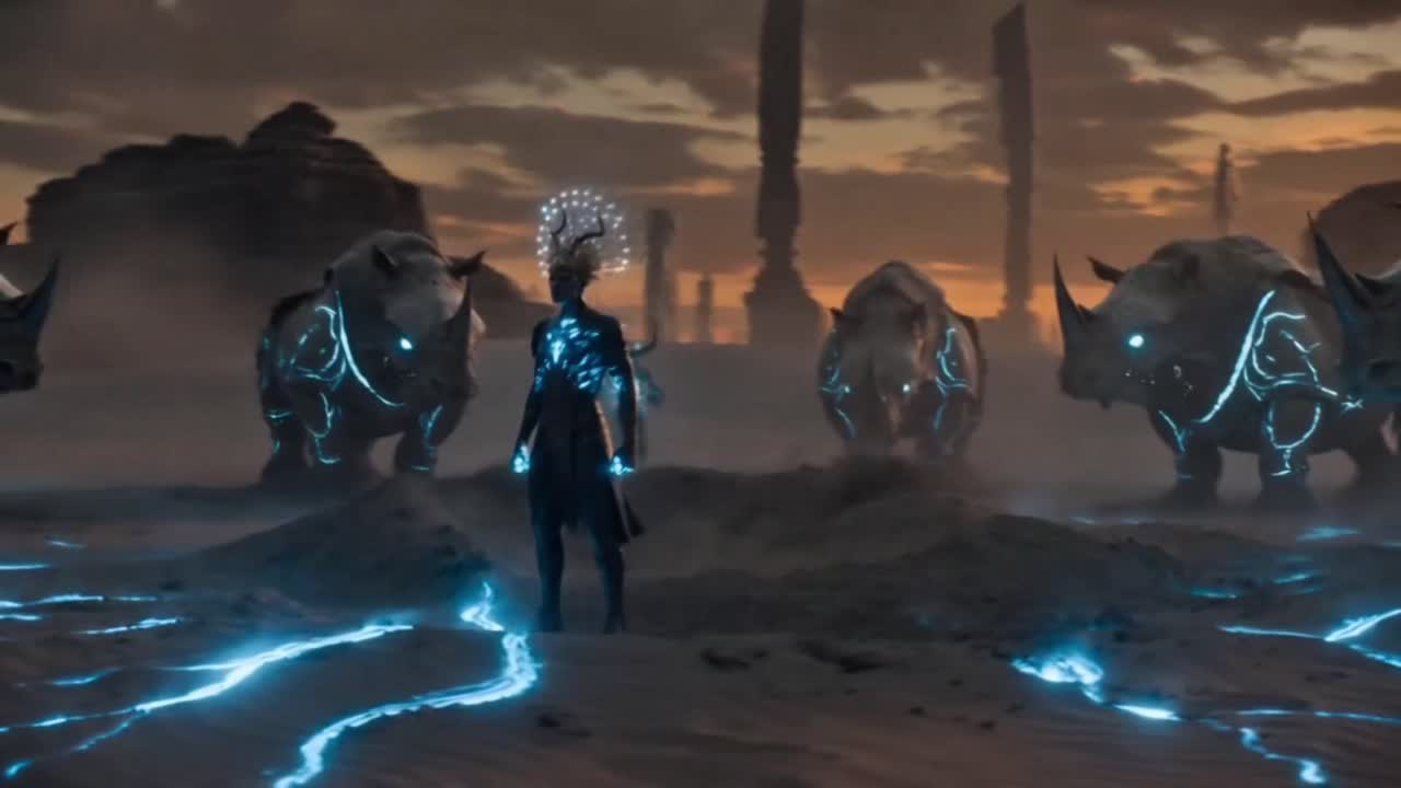 Seedance 2.0 Prompt: Glowing Humanoid in Desert Ruins