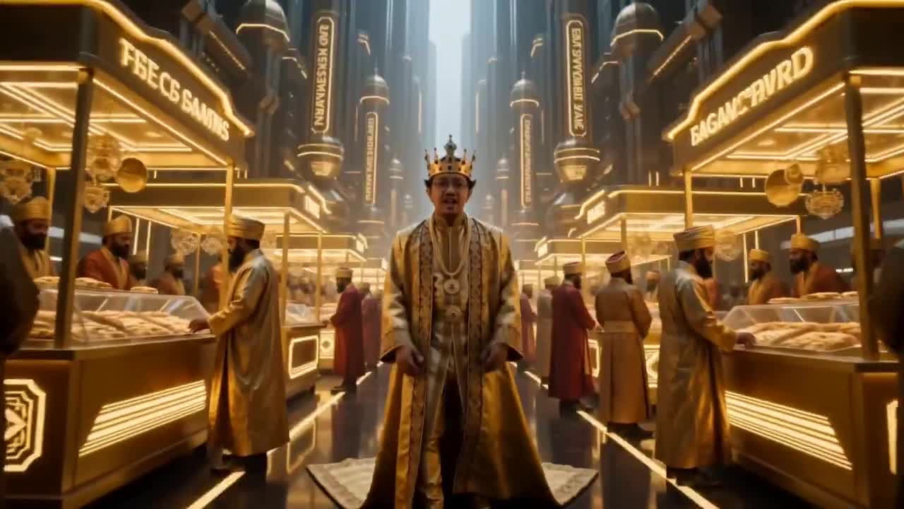 Seedance 2.0 Prompt: Golden Royal King Rap Music Video