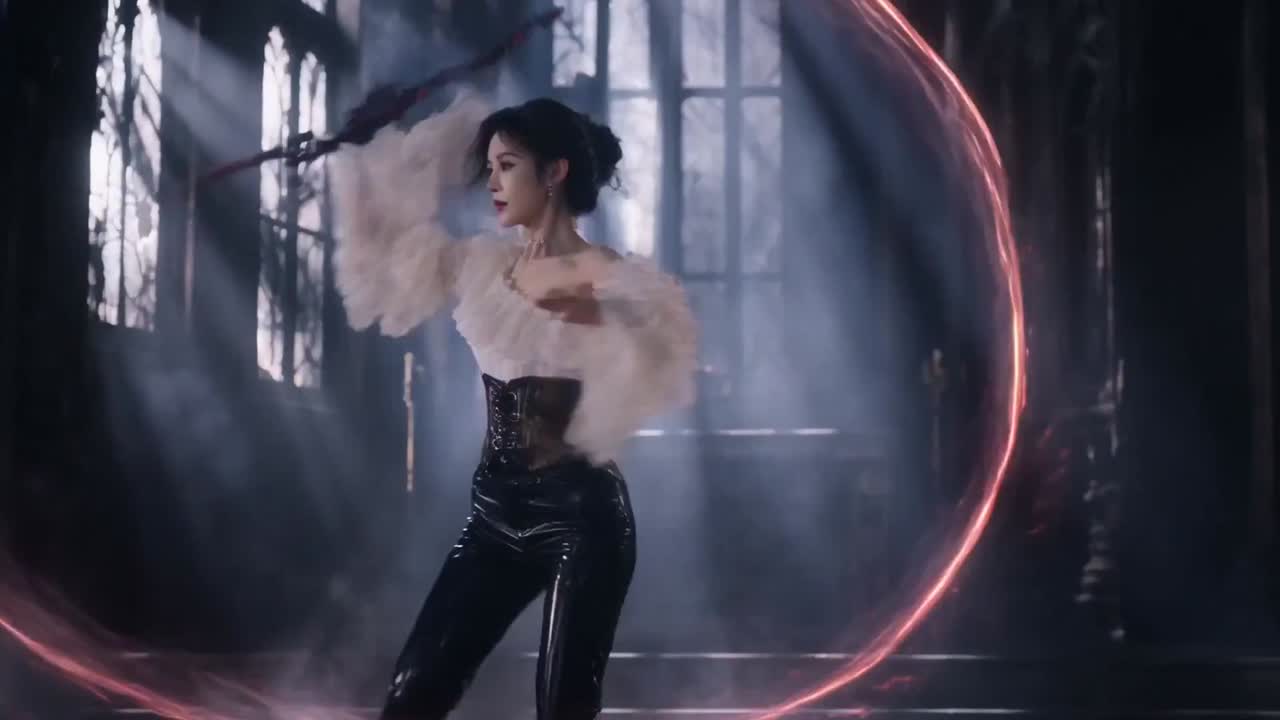 Seedance 2.0 Prompt: Cinematic Gothic Battle Dancer in a Dark Cathedral