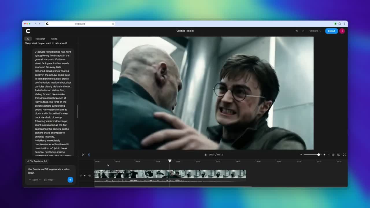Harry Potter vs. Voldemort: Seedance 2.0 Prompt for Epic Fight