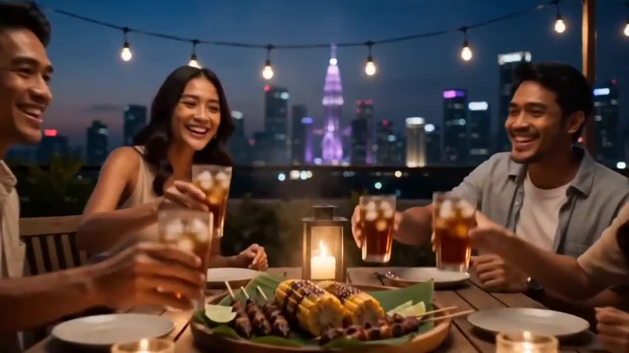 Seedance 2.0 Prompt: Indonesian Rooftop Grill Commercial