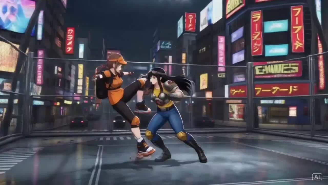 Seedance 2.0 Prompt: Industrial Ring Battle Environment