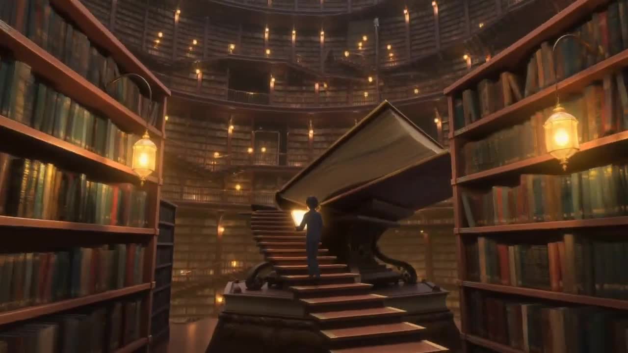 Seedance 2.0 Prompt: Infinite Magical Bookstore Anime Video