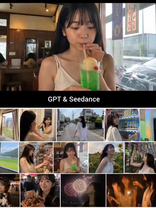 Seedance 2.0 Prompt: Japanese Summer Life Storyboard Collage Video