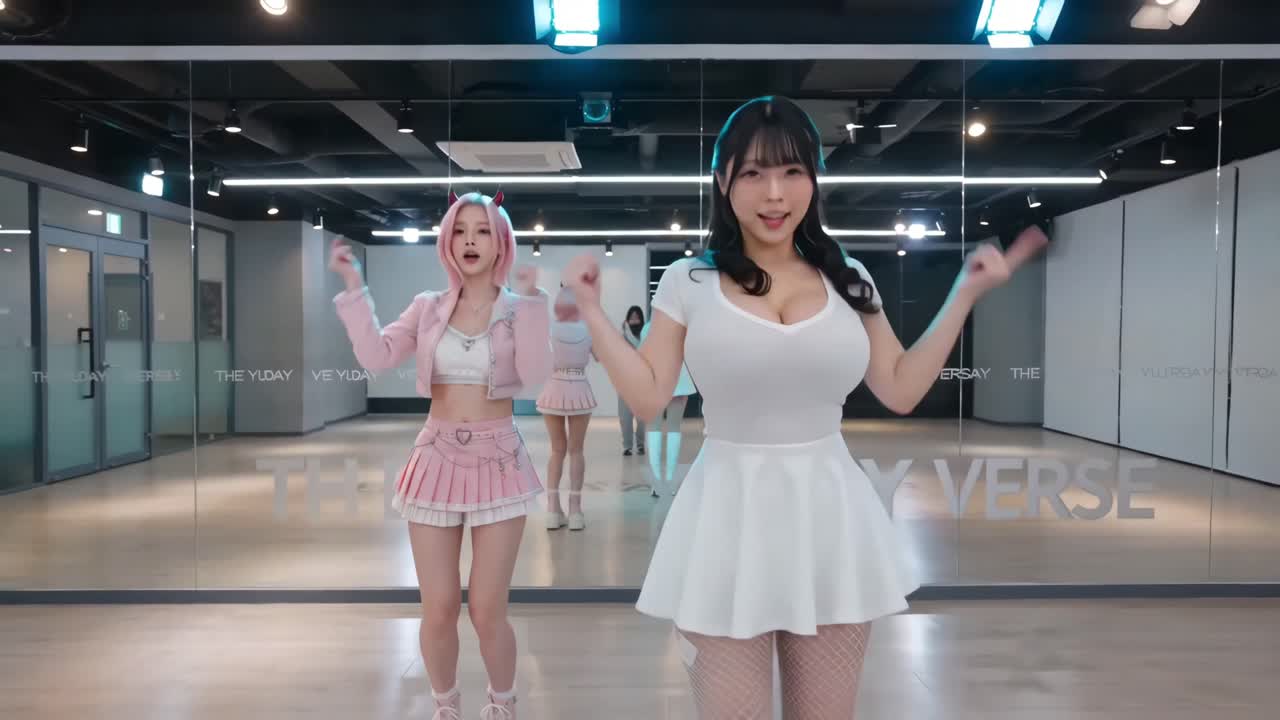 Seedance 2.0 Prompt: K-Pop Dance Challenge Studio Video