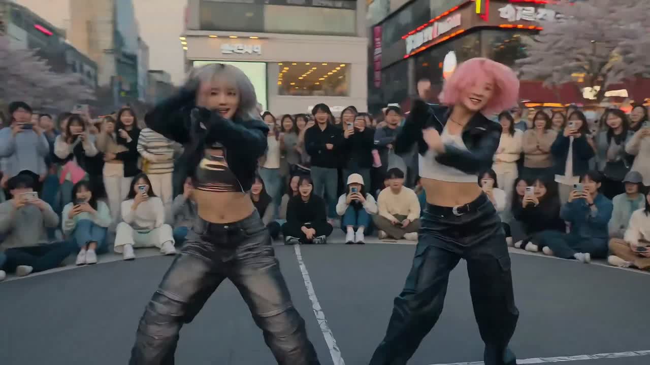Seedance 2.0 Prompt: K-Pop Dance Battle in Seoul Plaza
