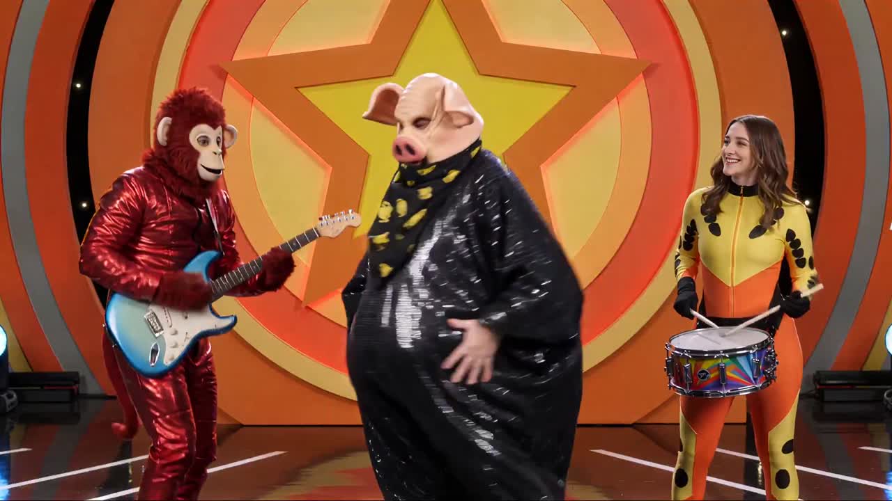 Seedance 2.0 Prompt: Pig Man Host in Kids TV Studio