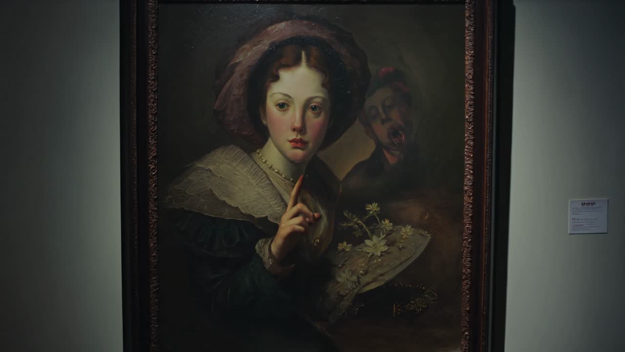 Seedance 2.0 Prompt: Horror Art Gallery Animation with Moving Painting
